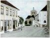 The Prince-street seen towards the main square and the church. (Painting by Karl Storm)
