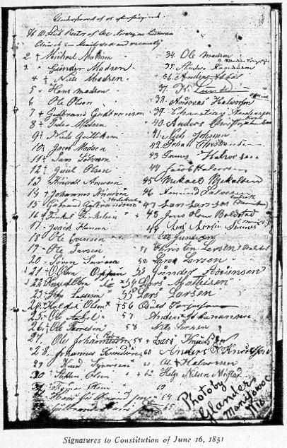 Signatures of consitution meeting